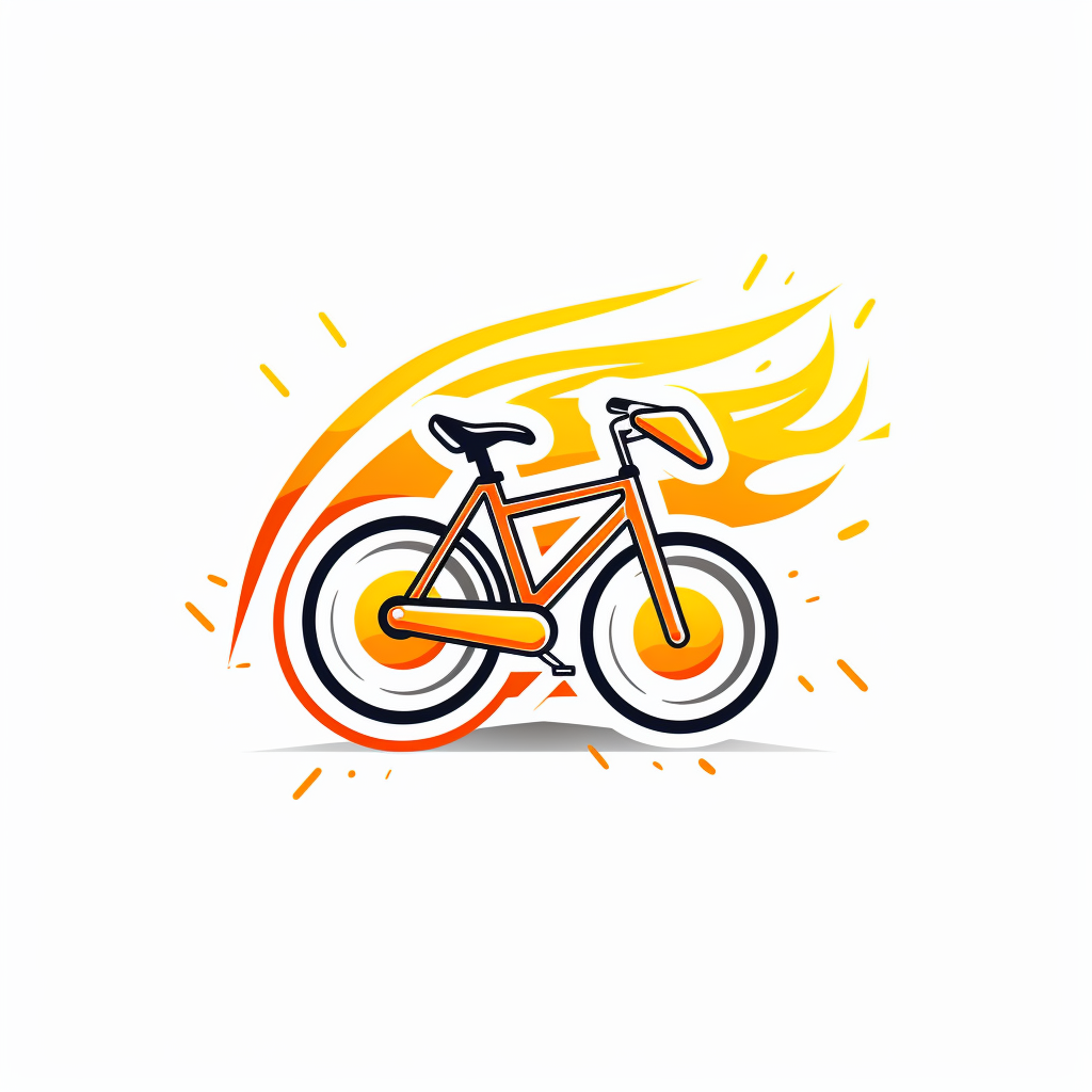 Logo of a bicycle with a lightning bolt badge