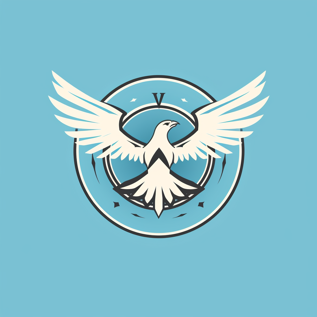 Simple logo design with eagle and clock