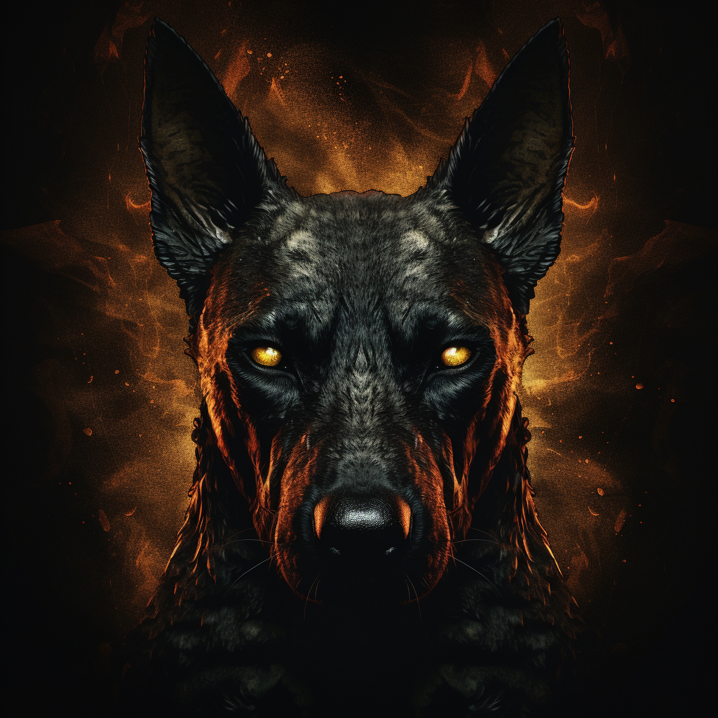 Belgian Malinois with Demon Logo