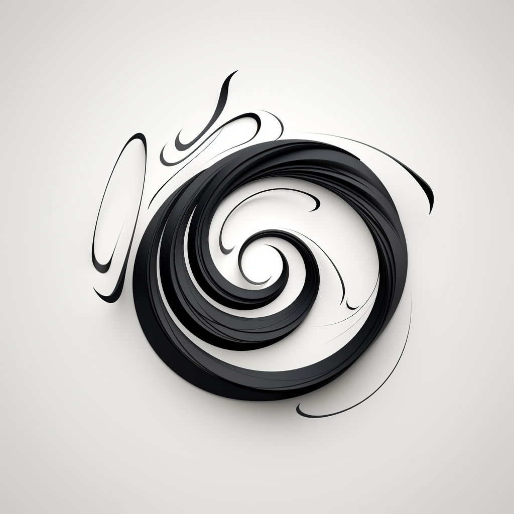 Creative Black and White Logo Ideas with Silky Swirls