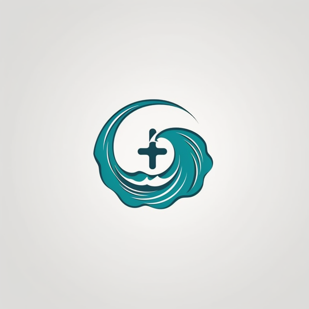 Logo of a key uniting with a sea wave