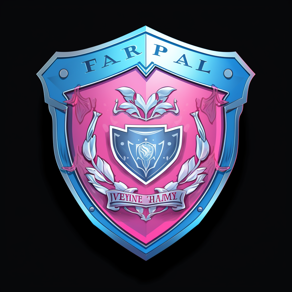 Logo Wrestler Shield in Pink and Baby Blue