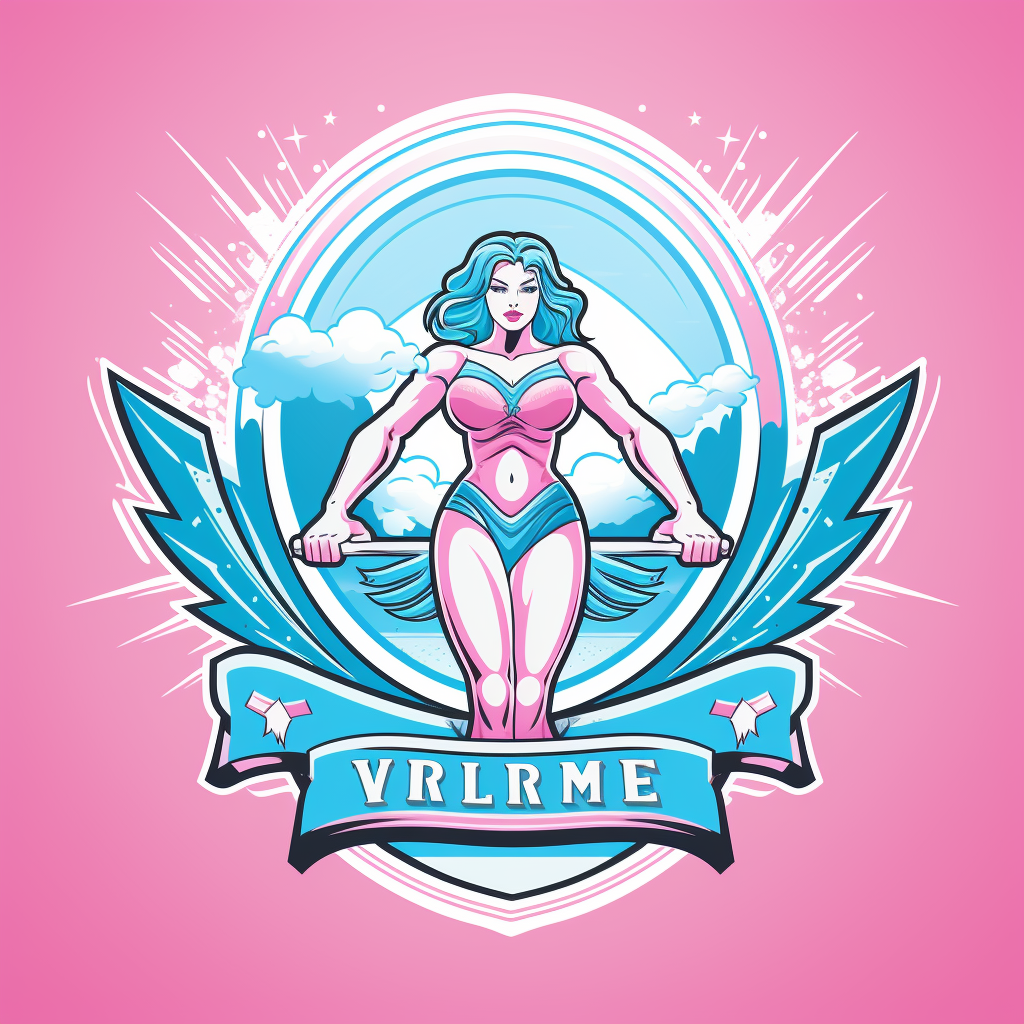 Logo Wrestling Track in Pink and Baby Blue