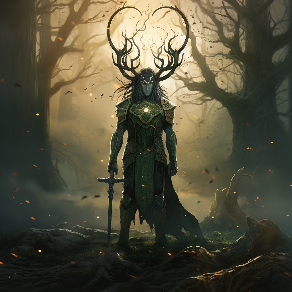 Loki standing at the end of time surrounded by the World Tree