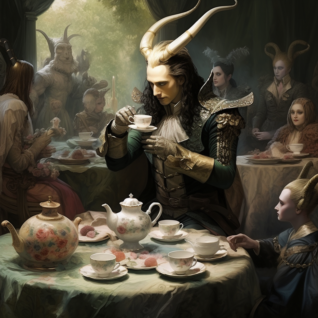 Loki enjoying a tea party