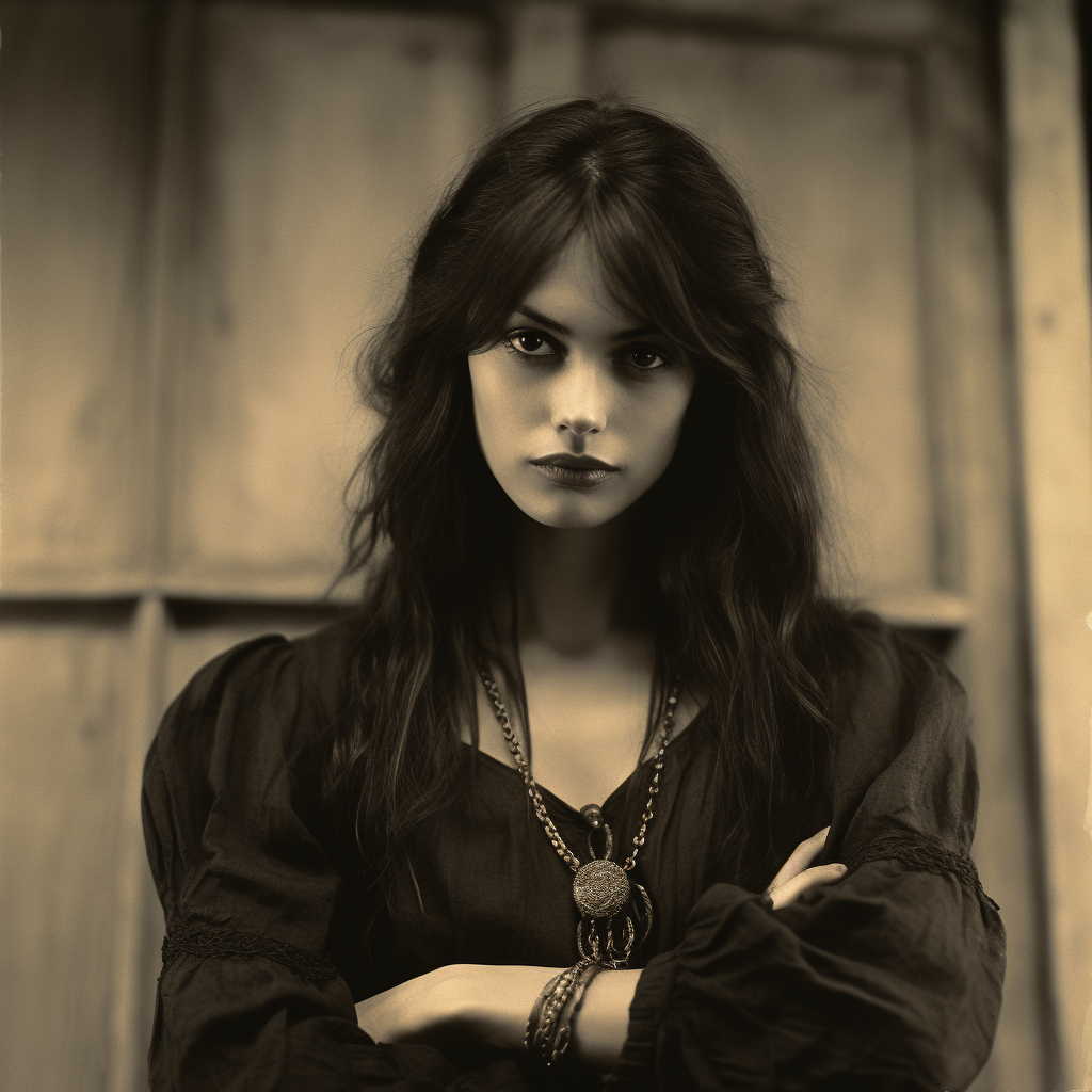 Vintage photo of a stylish Londoner with dark hair and rings