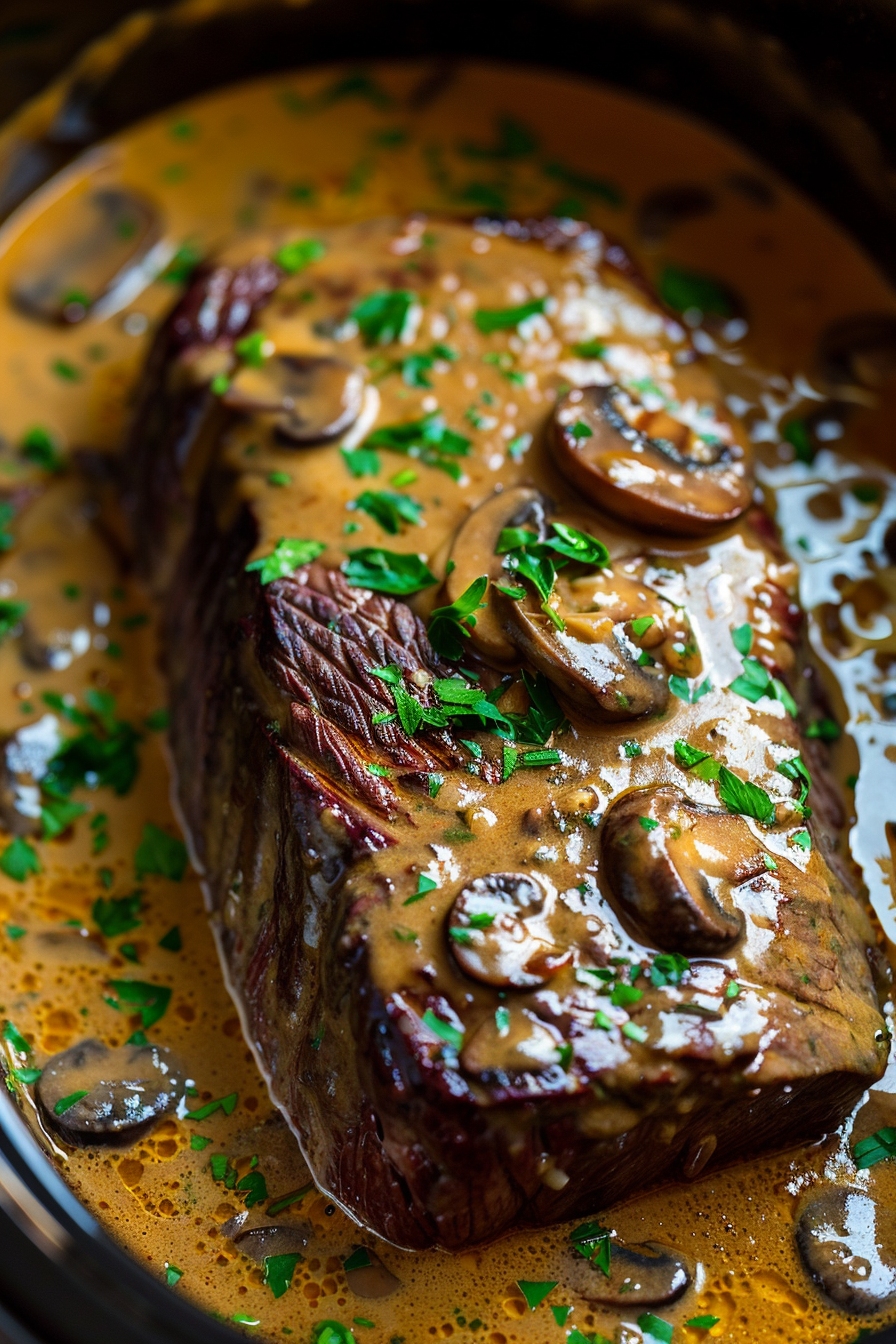 Slow-cooked London broil beef fillet