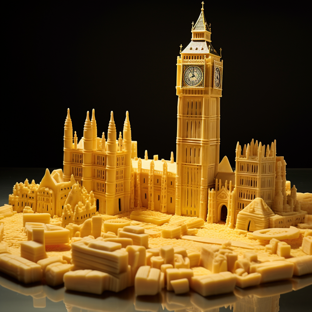 Big Ben tower and cheese center