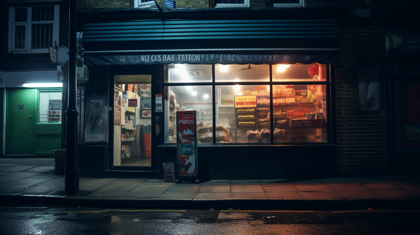 Ethereal London Corner Shop Night