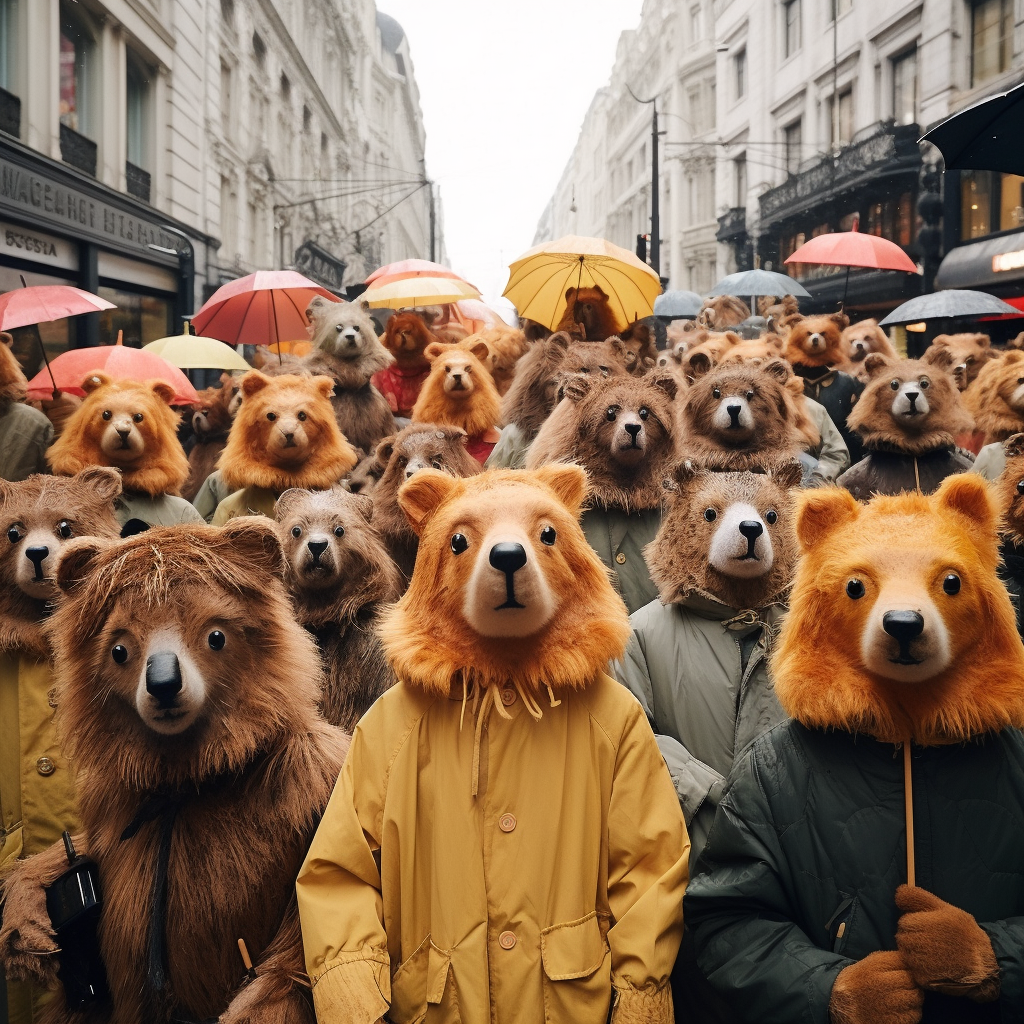 Beavers in Deerstalker Caps Roaming London Streets