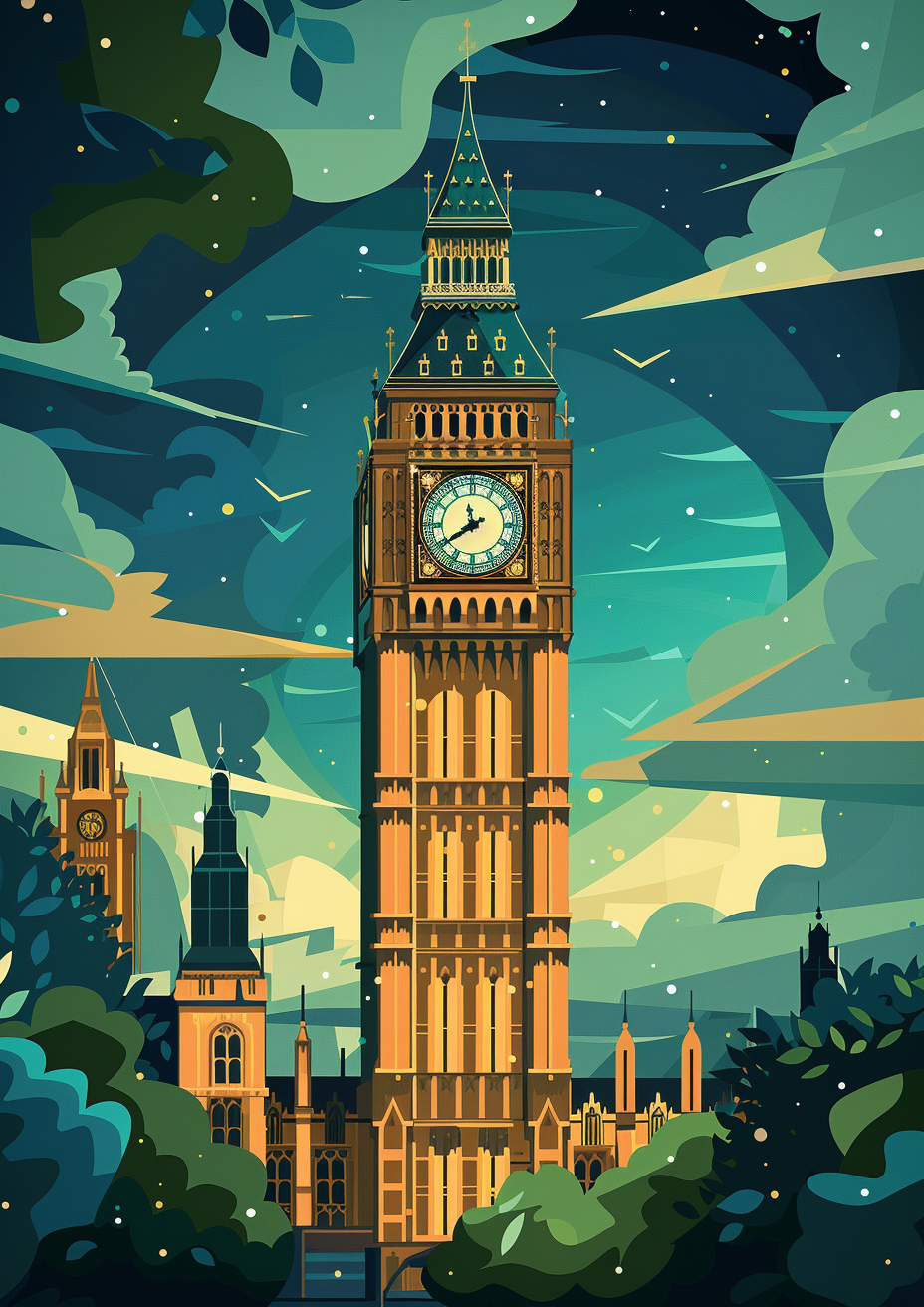 Modern Big Ben Illustration