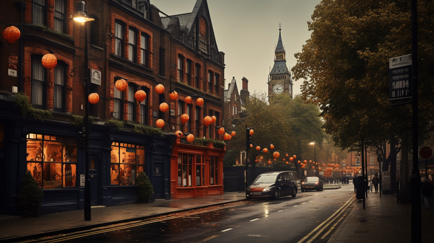 Halloween night on London streets