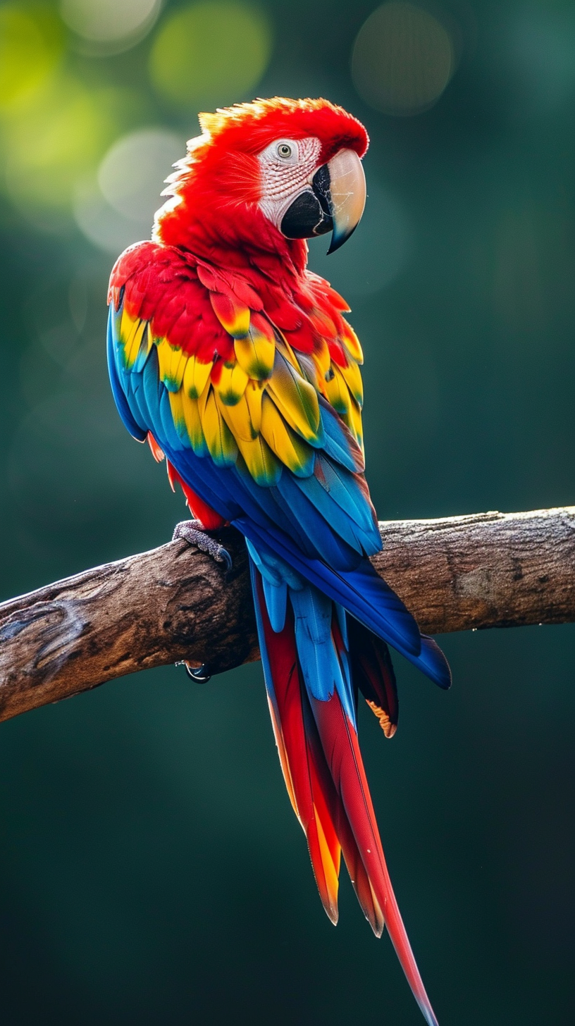 Colorful Parrot on Branch