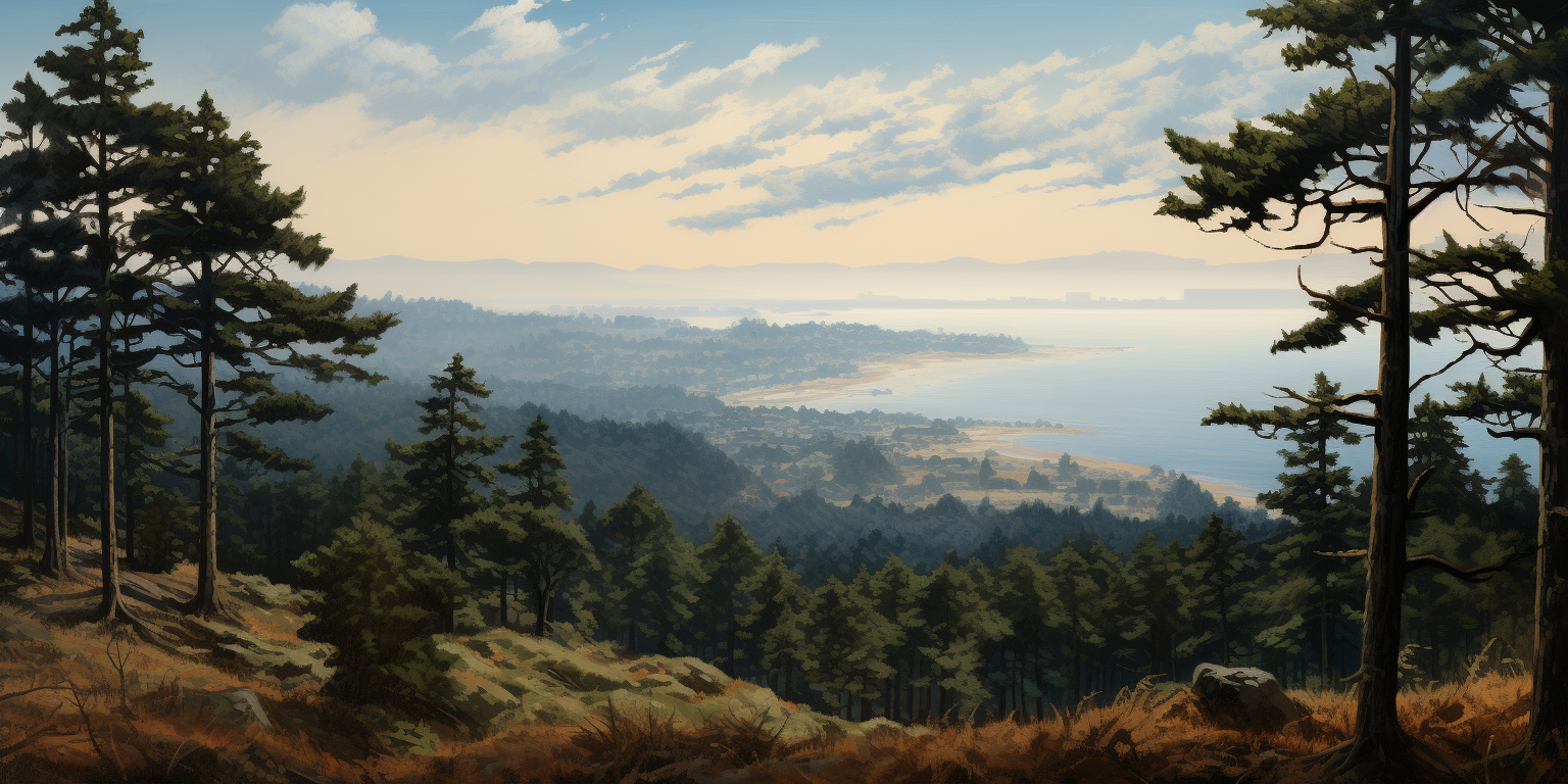 Scenic Lookout Point with Pine Trees