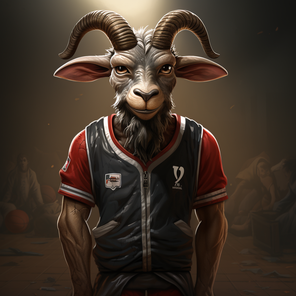 Cartoon depiction of Michael Jordan as a goat