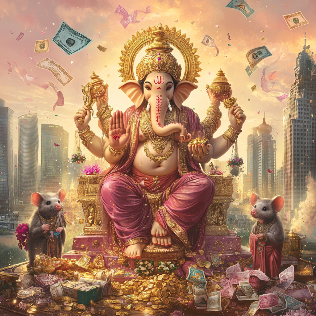 Lord Ganesha Lakshmi Vishnu Blessing