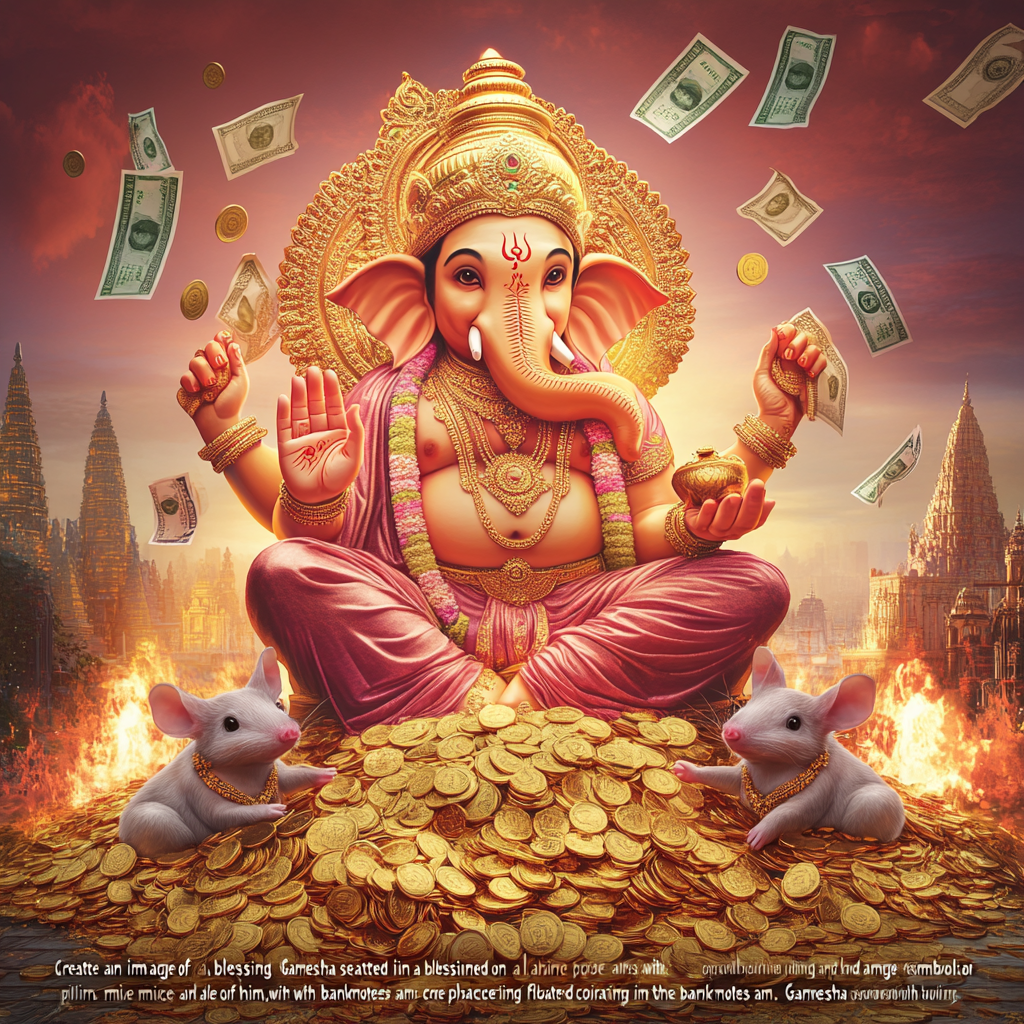 Lord Ganesha Blessing Wealth Image