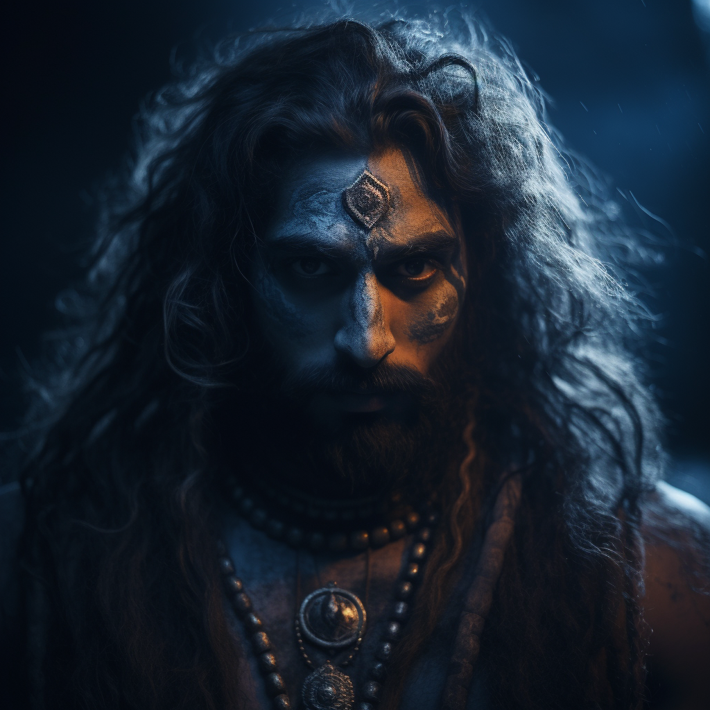 Lord Shiva meditation in Himalayan night