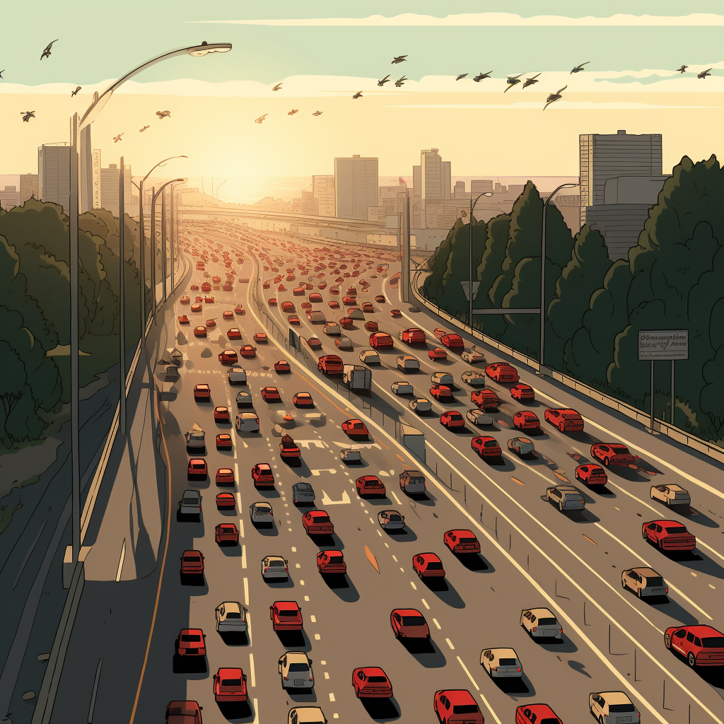 Cars on Los Angeles Freeway