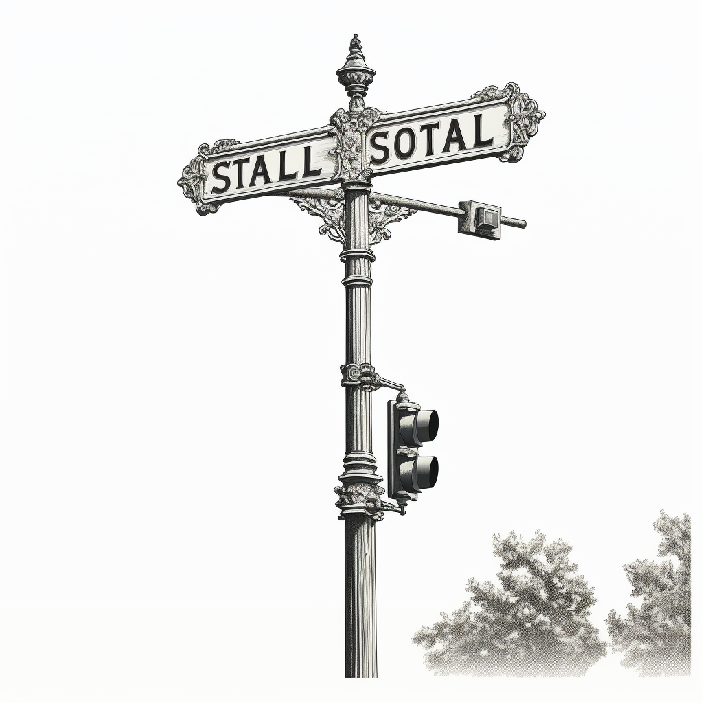 1990s LA street sign pole drawing