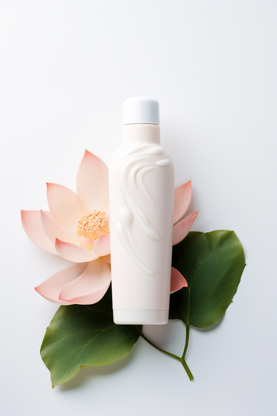 Body lotion with lotus flower