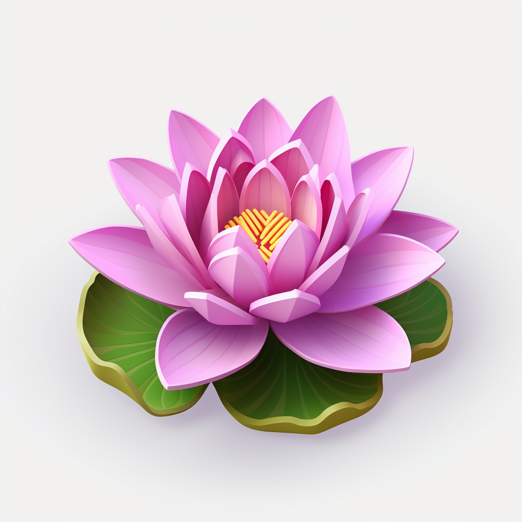 Vibrant purple lotus on white background