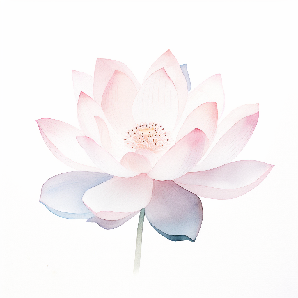 Serene lotus flower in watercolors