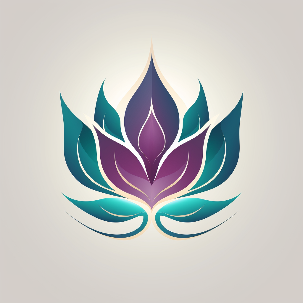 Beautiful lotus flower in teal, tan, and violet