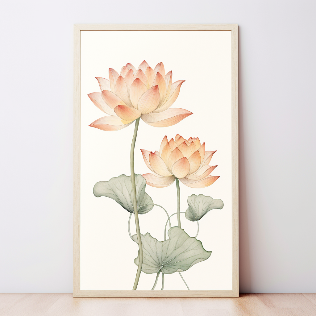 Lotus watercolour poster art