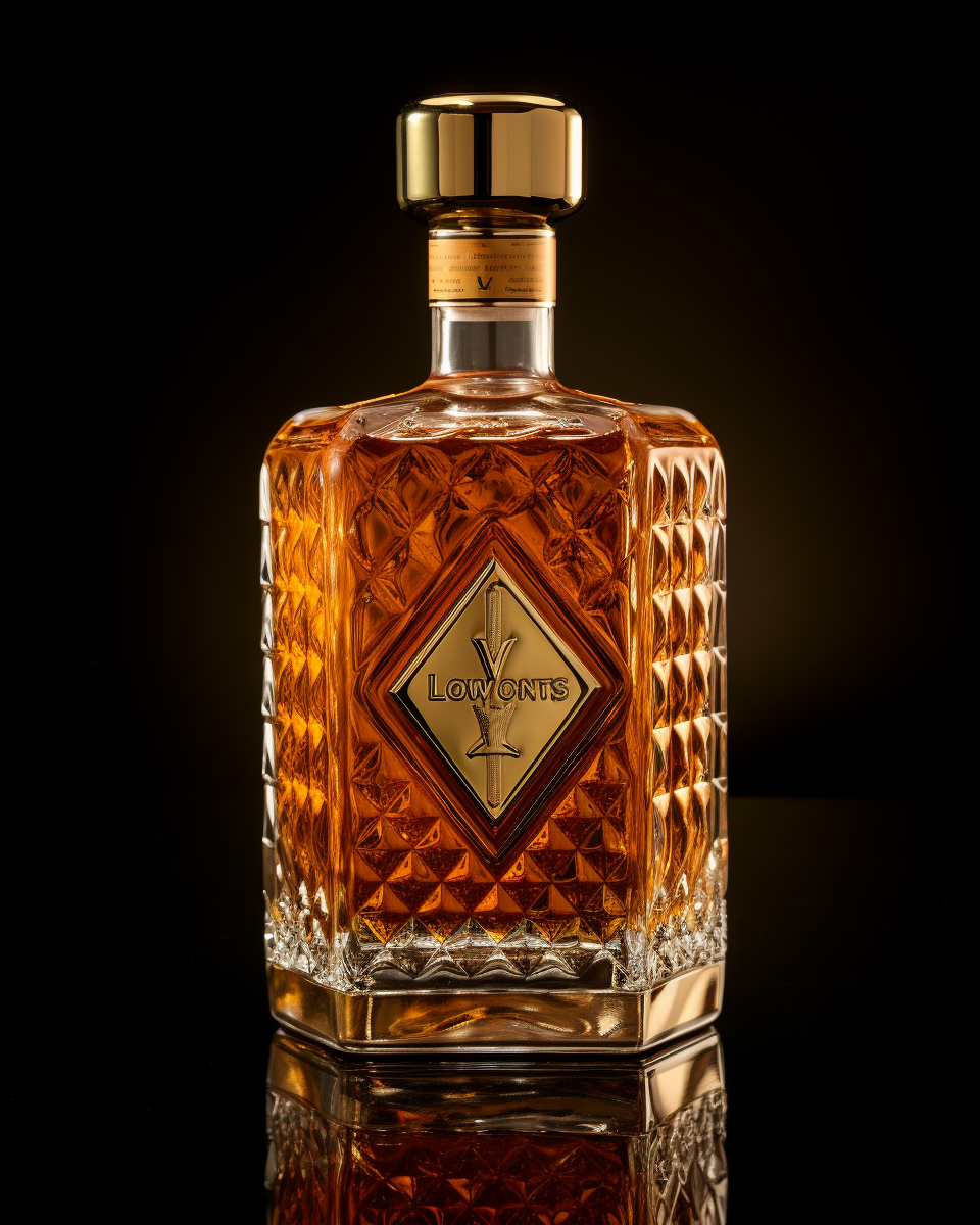 Louis Vuitton whisky bottle photography