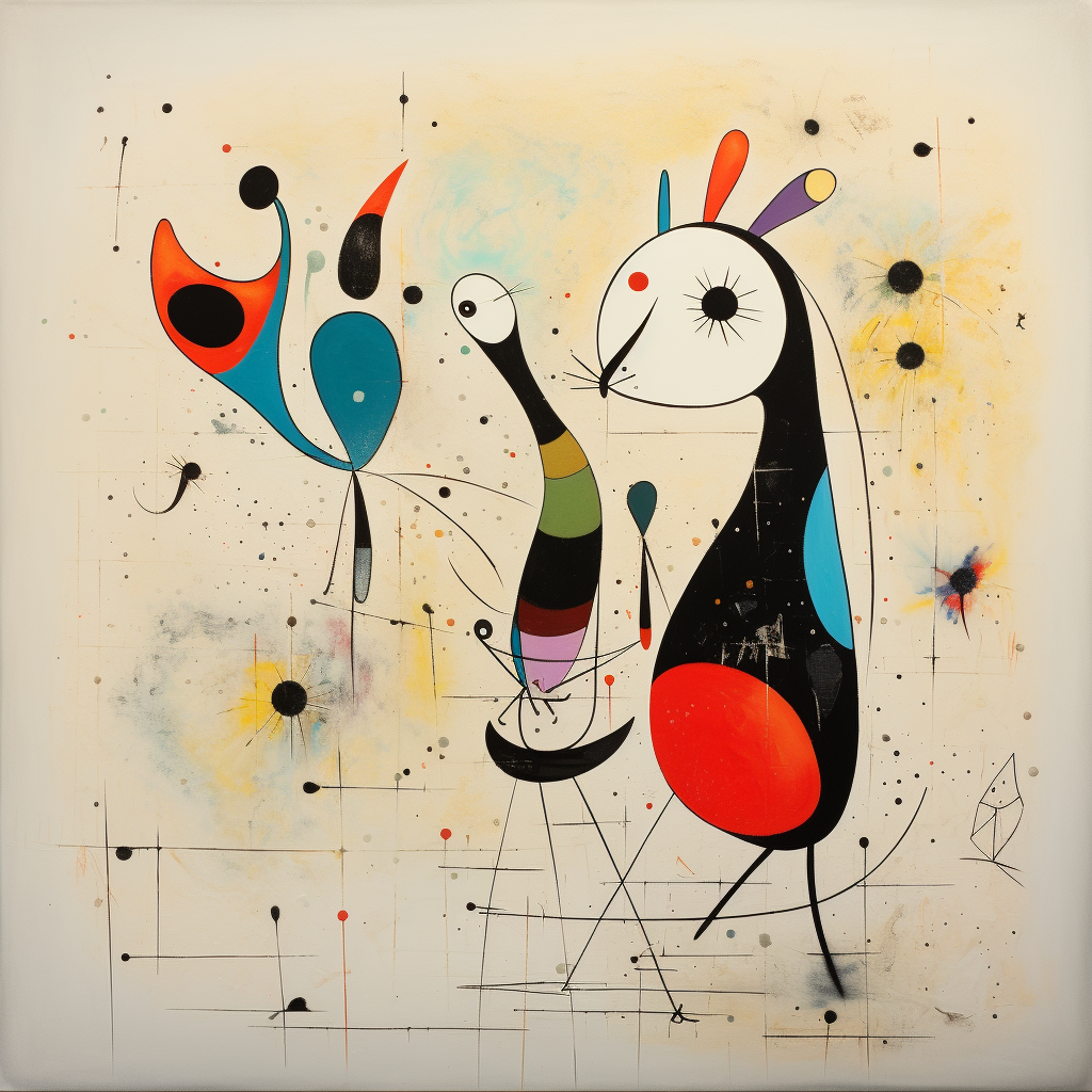 Colorful representation of love by Joan Miró