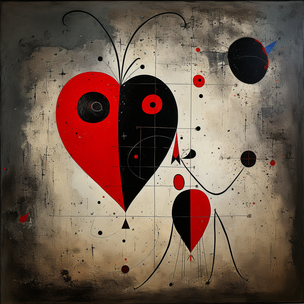 Vibrant representation of love by Joan Miró