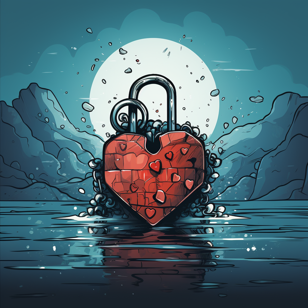 Romantic love lock illustration