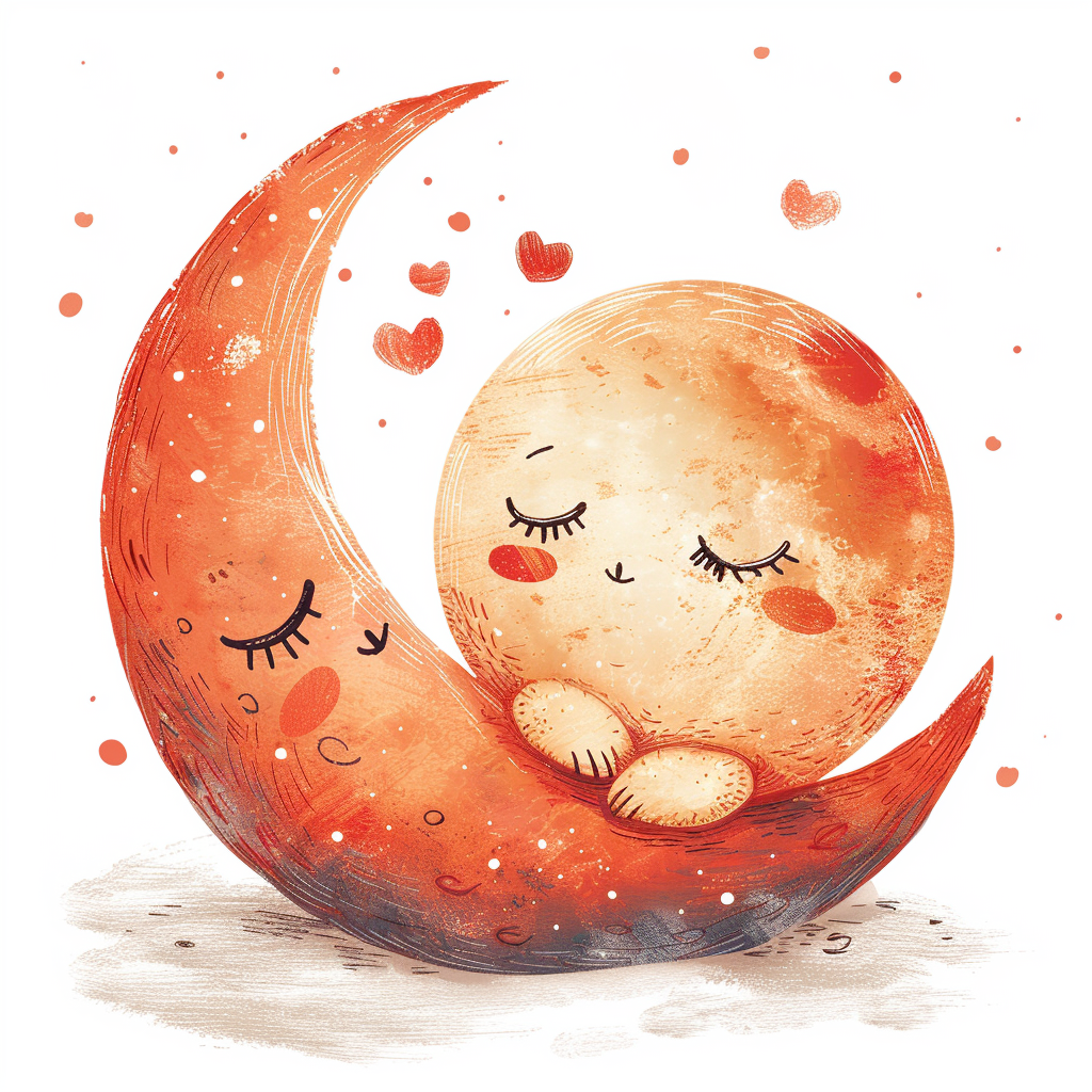 Cartoon moon of love