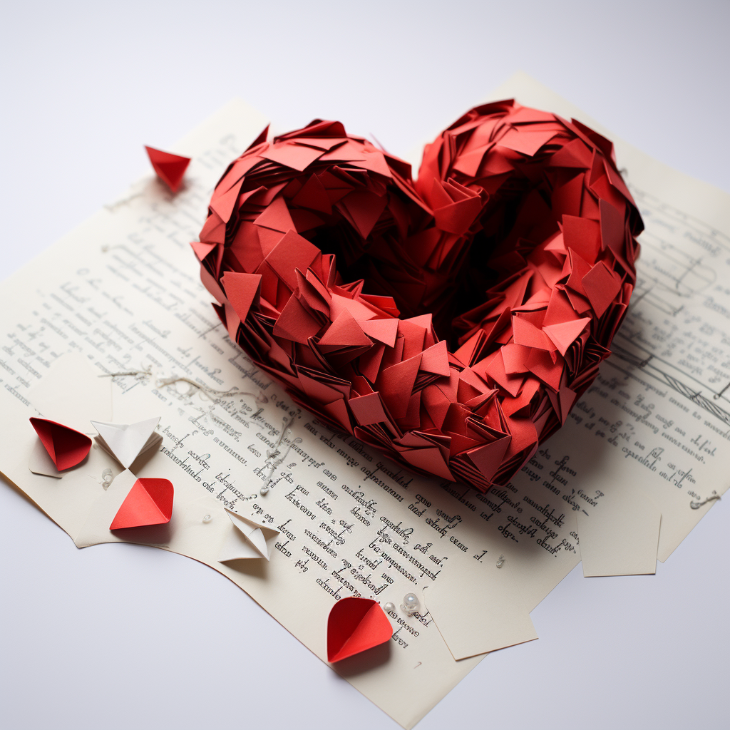 Beautiful love note product made of paper