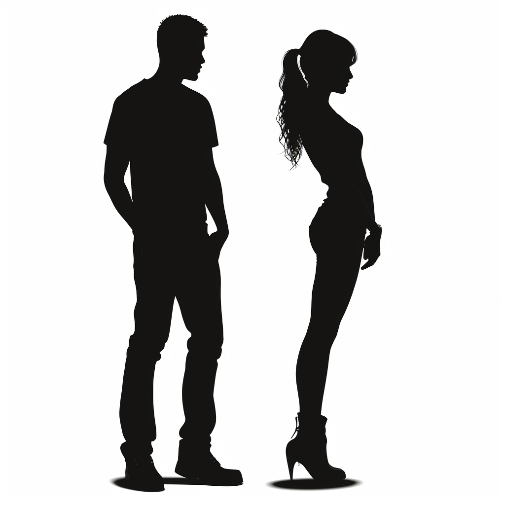 Love Silhouettes in Standing Positions