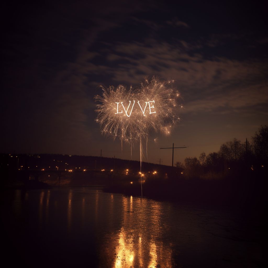 Fireworks Spelling 'I Love You'