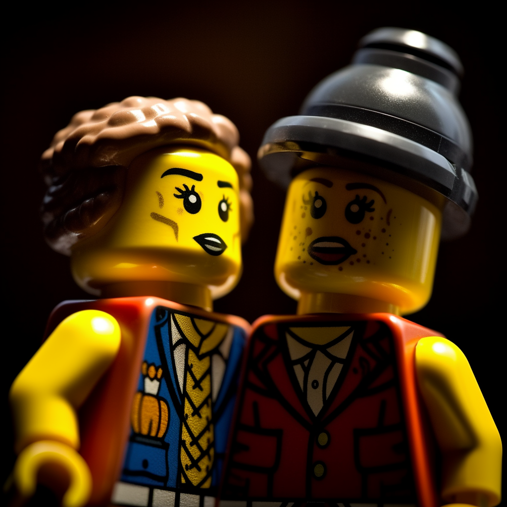 Lego characters enjoying love and fun