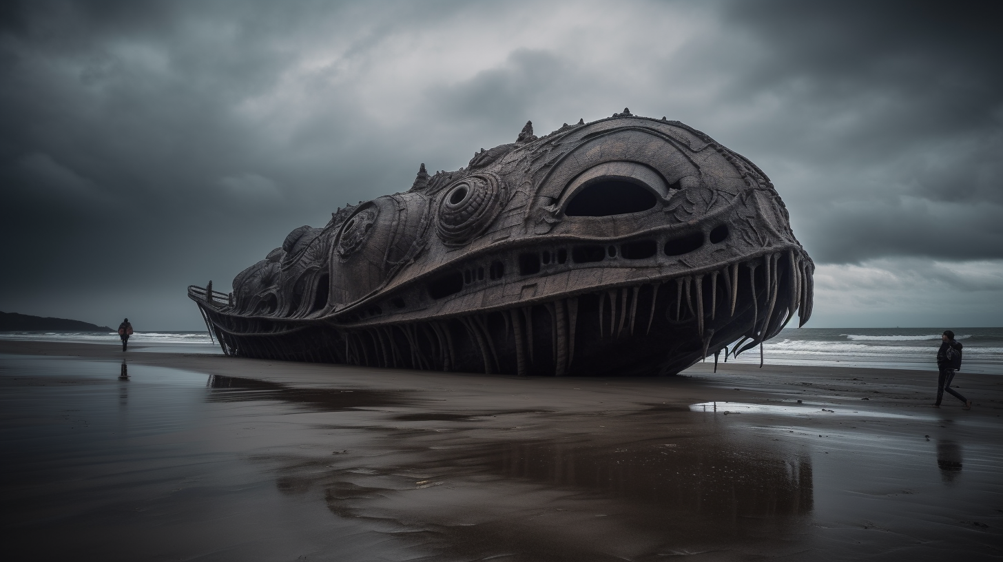 Mysterious Lovecraftian Alien Ship on Pacific NW Beach