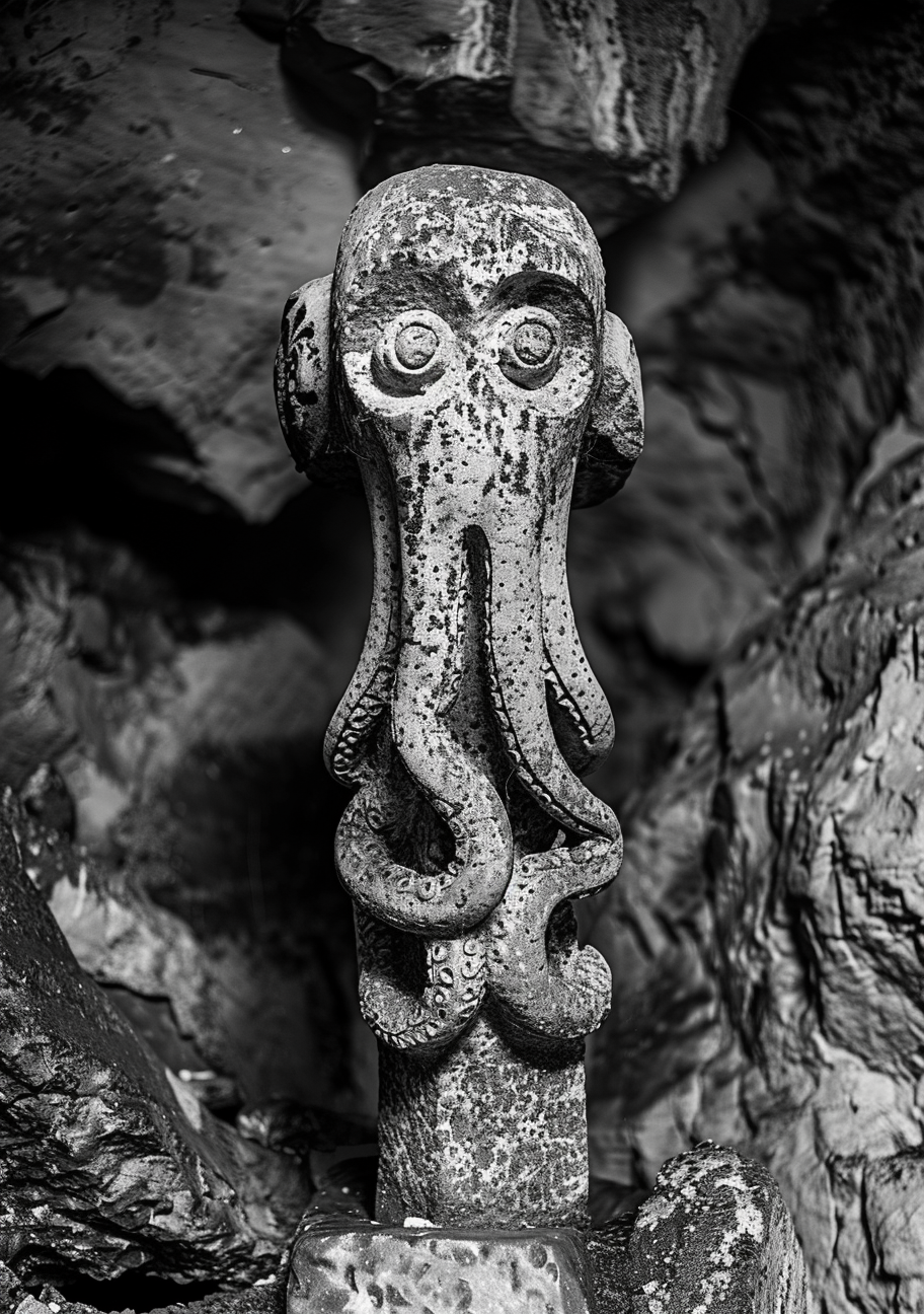 Small squid idol statue altar cave