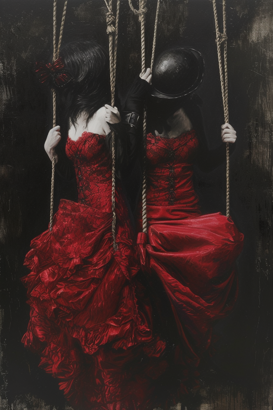 Dark fantasy wedding with nooses