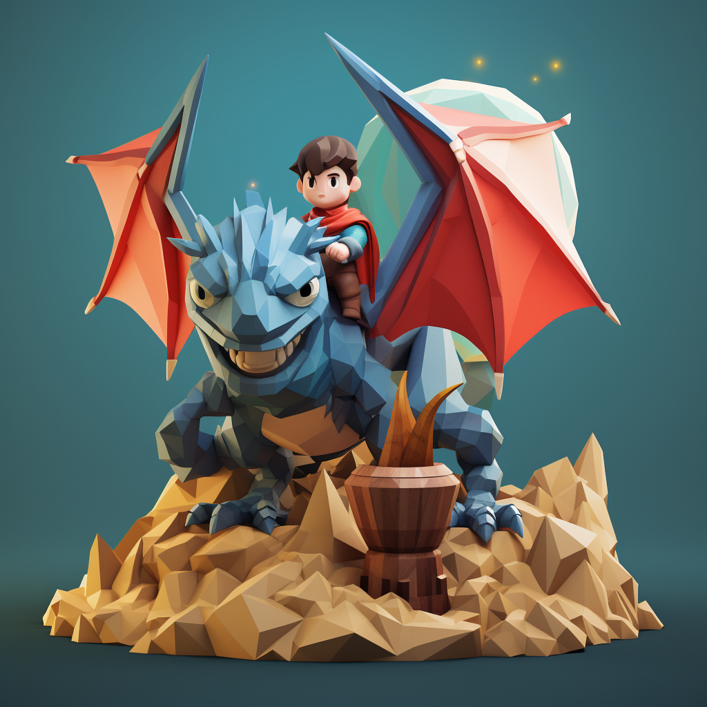 Dragon Quest Low Poly Game Cover