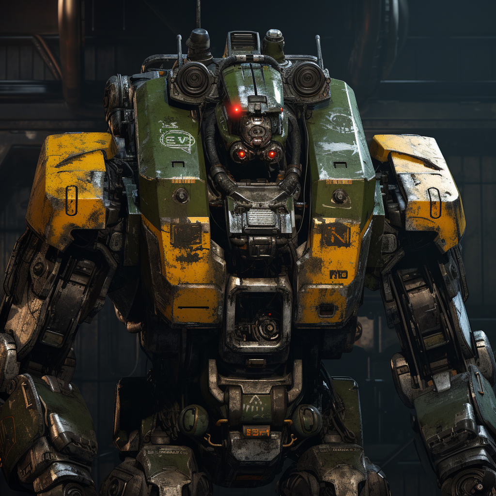 Enigmatic mechwarrior in low-key portrait