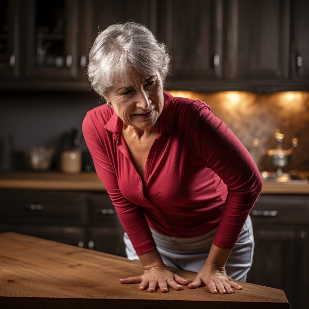 Woman experiencing severe lower back pain