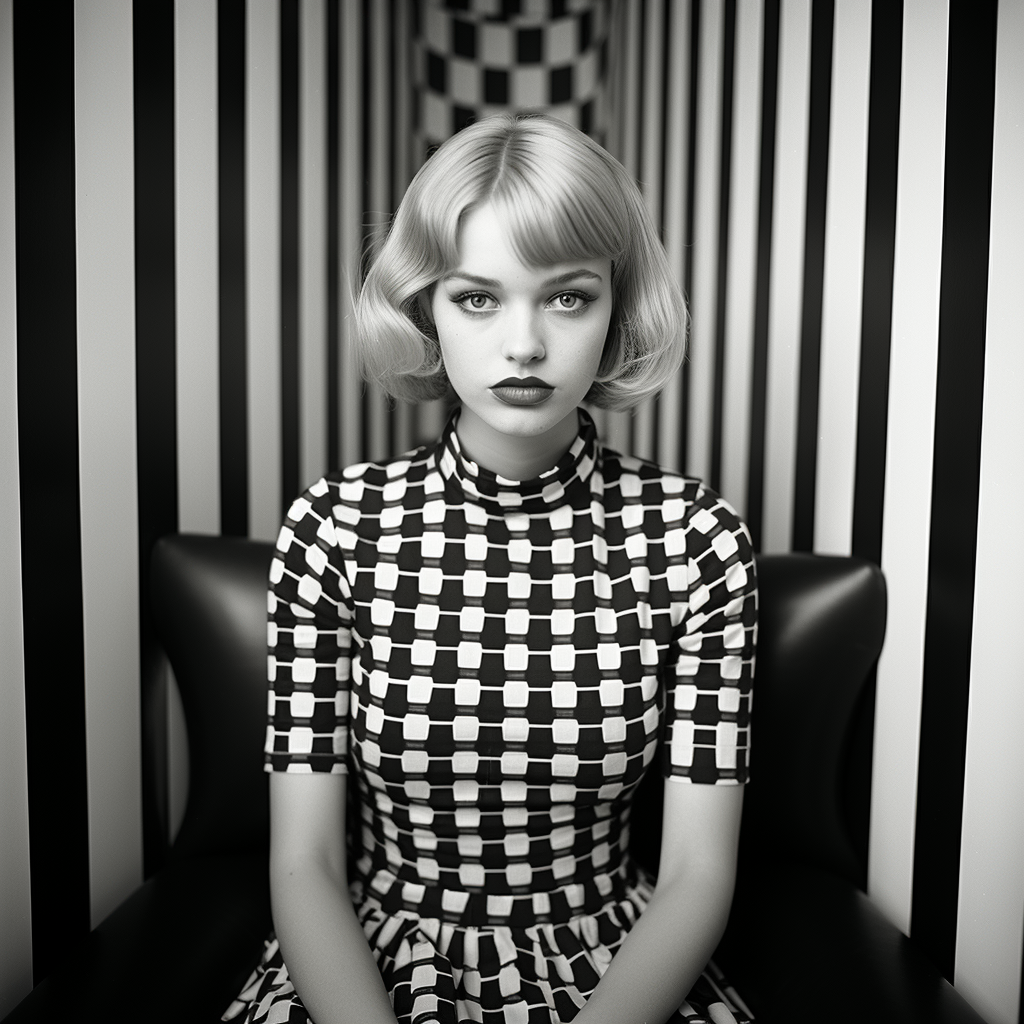 Black and White Checkerboard Portraits