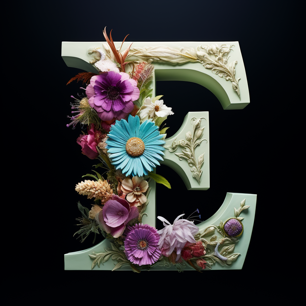 Flower Letter T 3D Studio Lighting