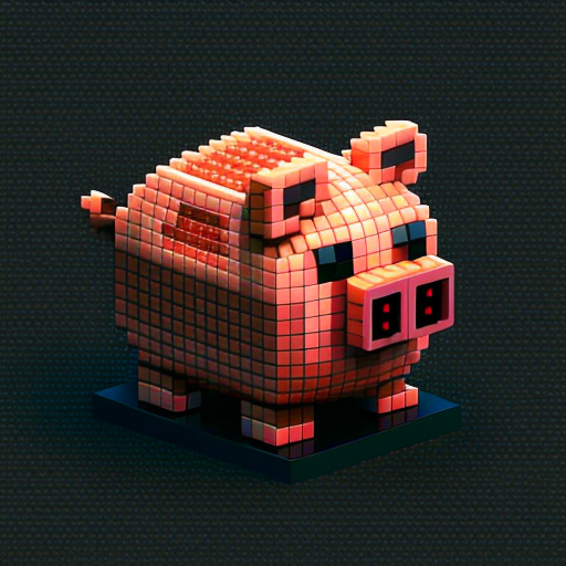 8-bit piggy bank icon