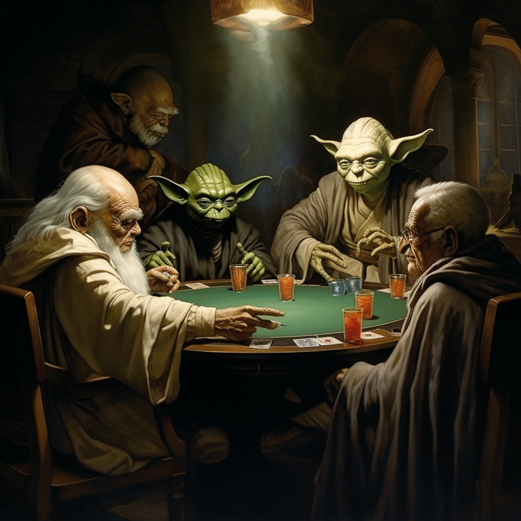 Legendary Characters Playing Poker