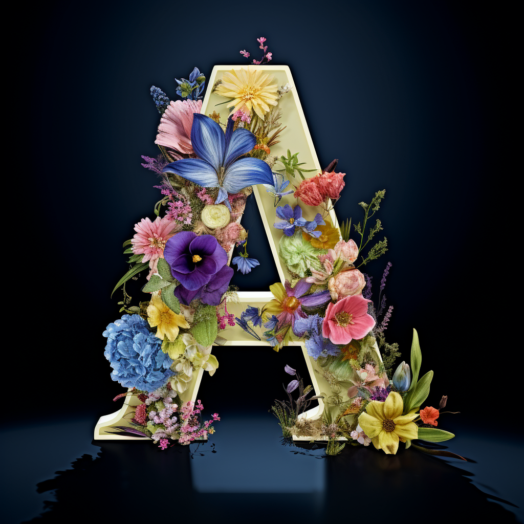 3D Flower Letter A Design