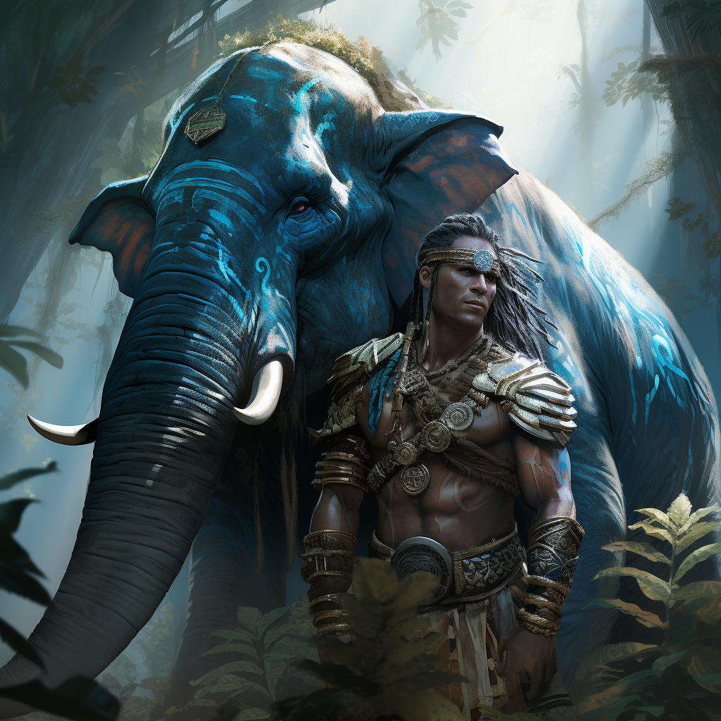 Loxodon Warrior with Elephant Companion